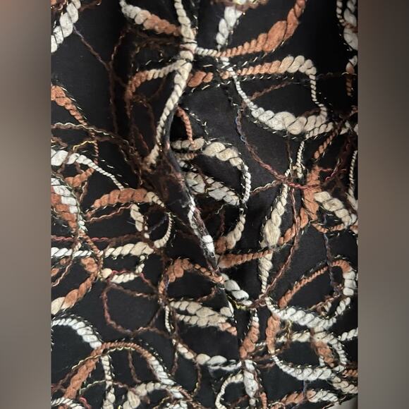 Joni B. Dressy Vintage Y2K Yarn Knit Rope Embroidered Career Blazer Size Medium - Picture 2 of 9